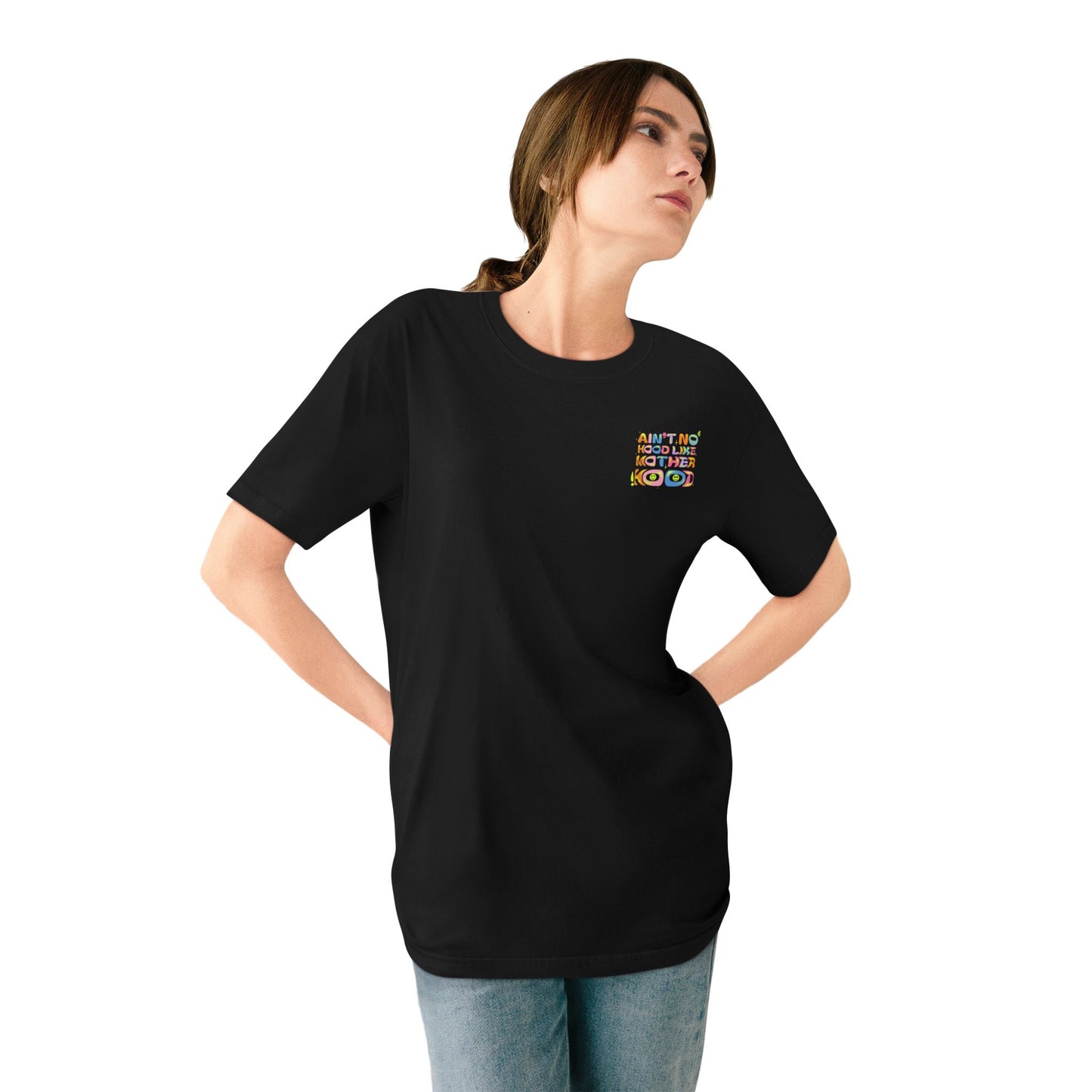Ain’t No Hood Like Motherhood T-Shirt – Organic Cotton Tee | Groovy Mom Shirt