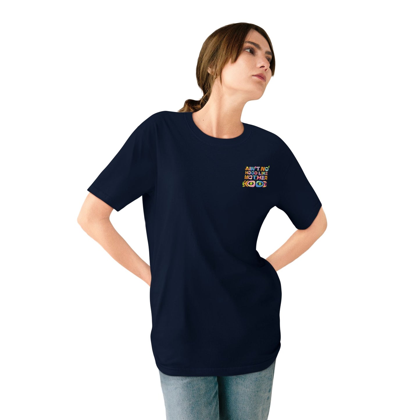 Ain’t No Hood Like Motherhood T-Shirt – Organic Cotton Tee | Groovy Mom Shirt