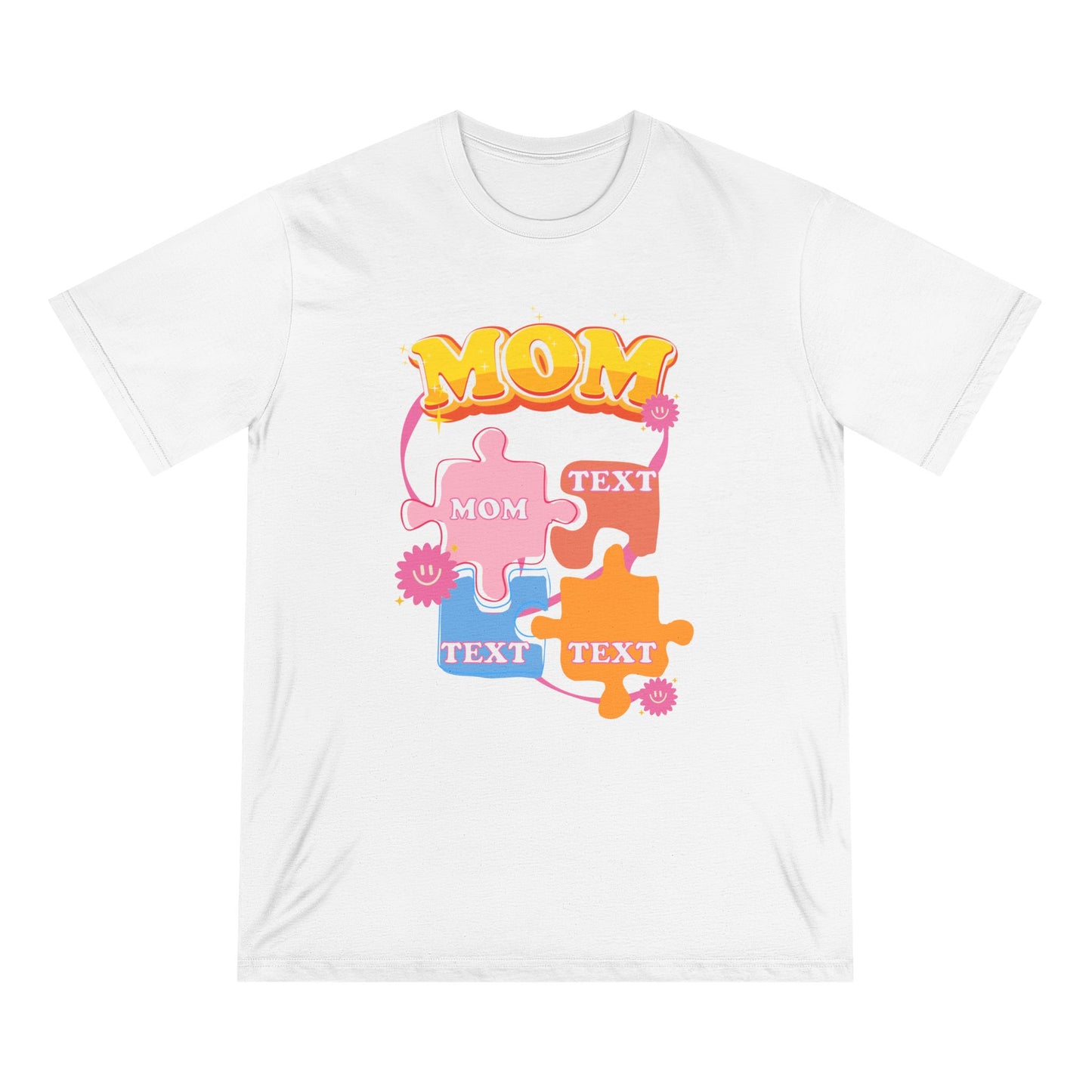 Custom Puzzle Mom T-Shirt – Personalized Organic Cotton Tee | Mother’s Day Gift