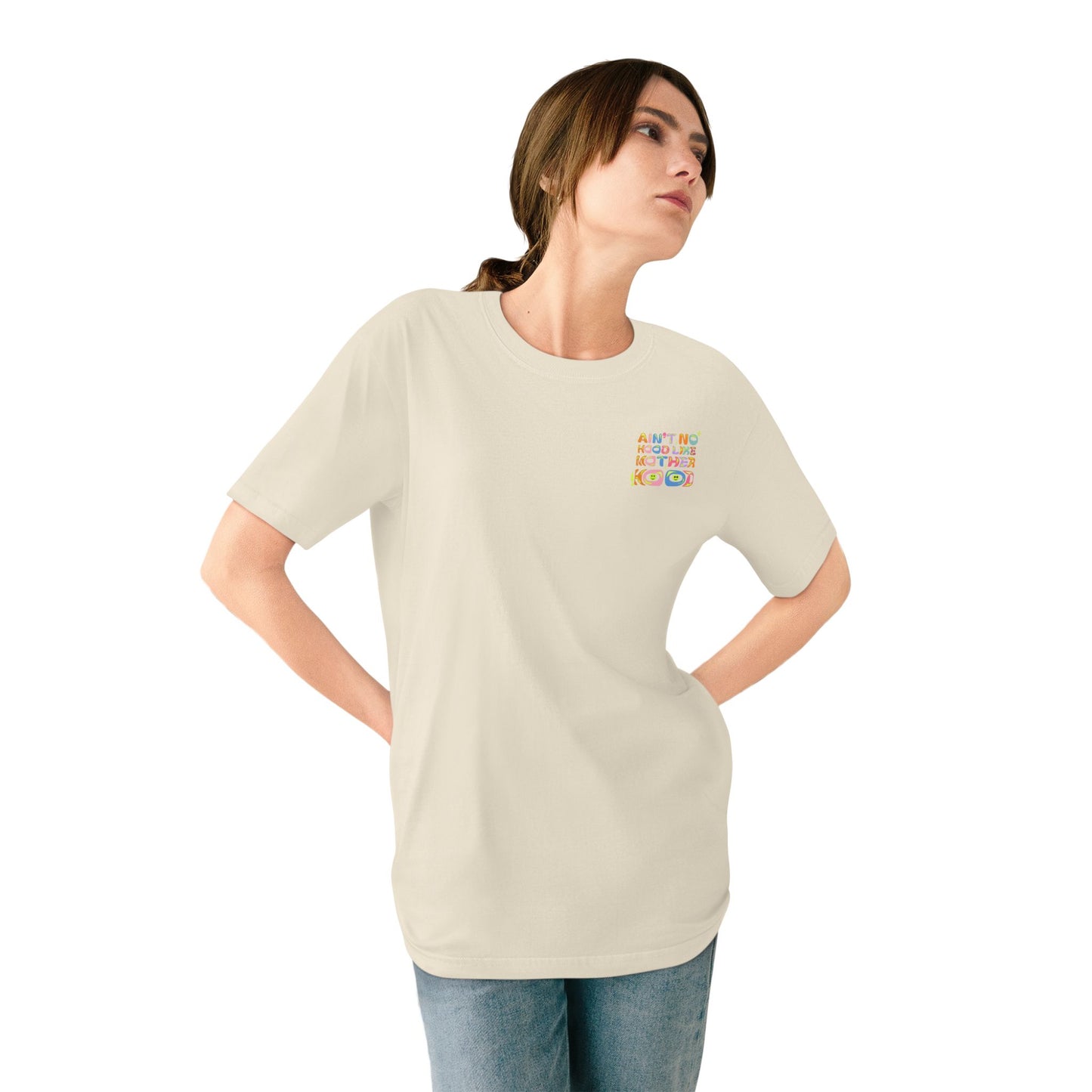 Ain’t No Hood Like Motherhood T-Shirt – Organic Cotton Tee | Groovy Mom Shirt