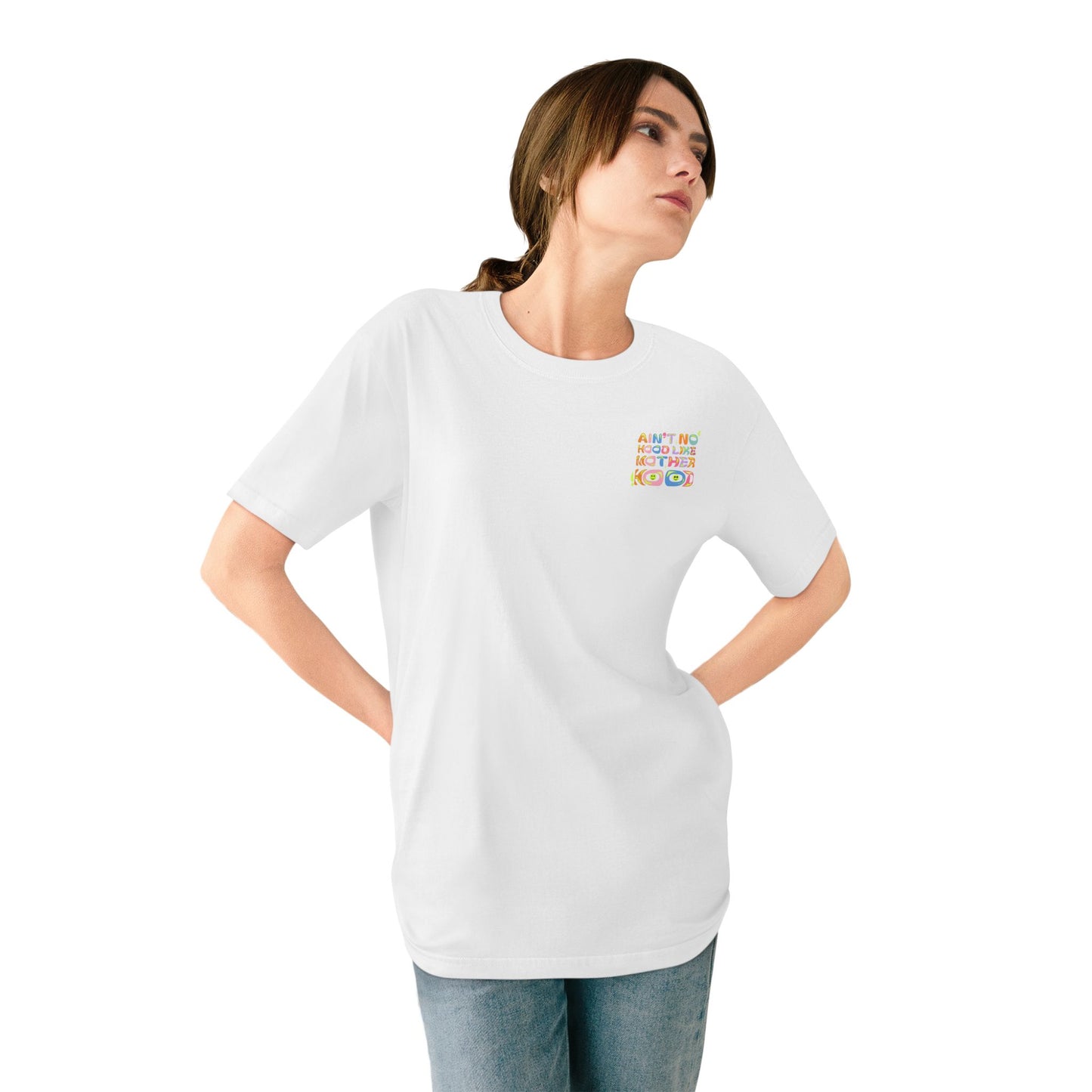 Ain’t No Hood Like Motherhood T-Shirt – Organic Cotton Tee | Groovy Mom Shirt