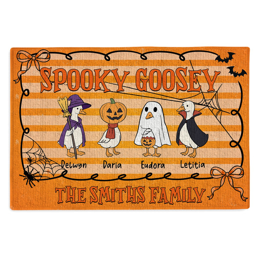 Spooky Goosey Family - Funny Halloween - Personalized Doormat