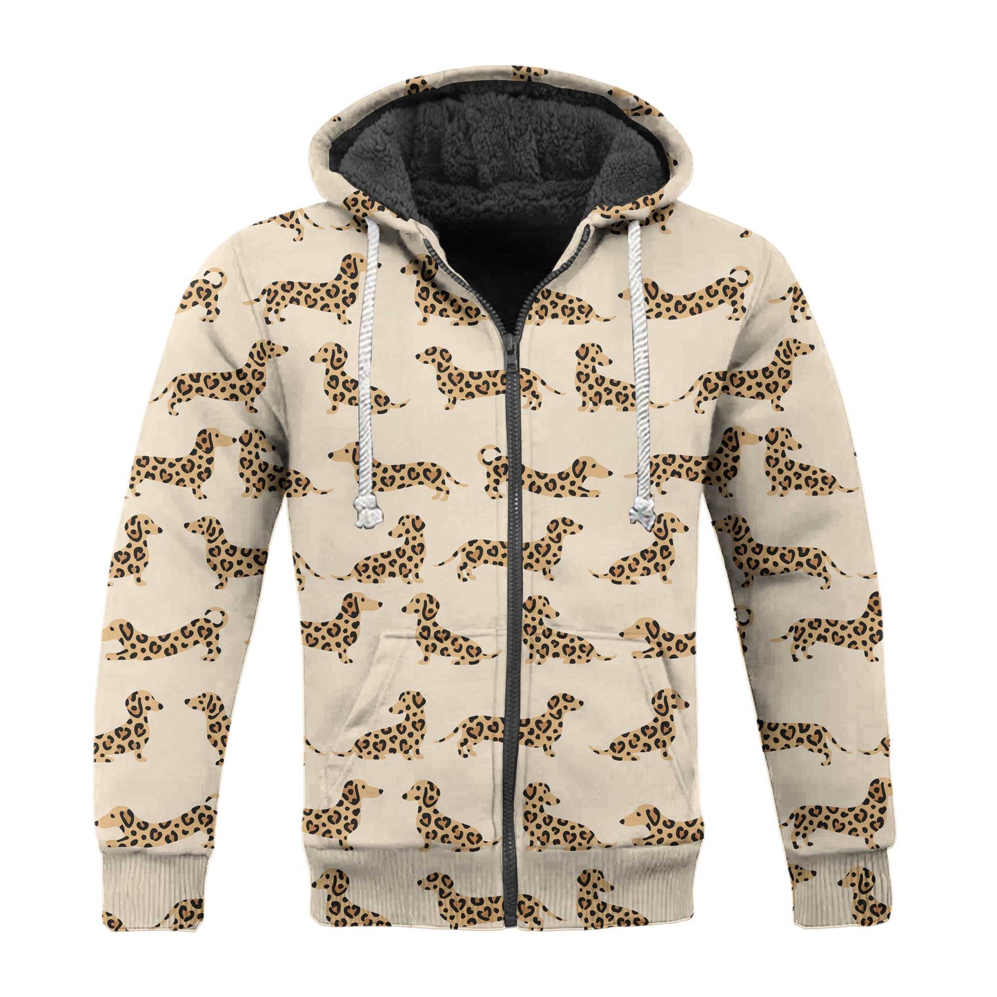 Leopard Print Pattern Cozy Polo, Dachshund Sweatshirt, T Shirts For Dachshunds