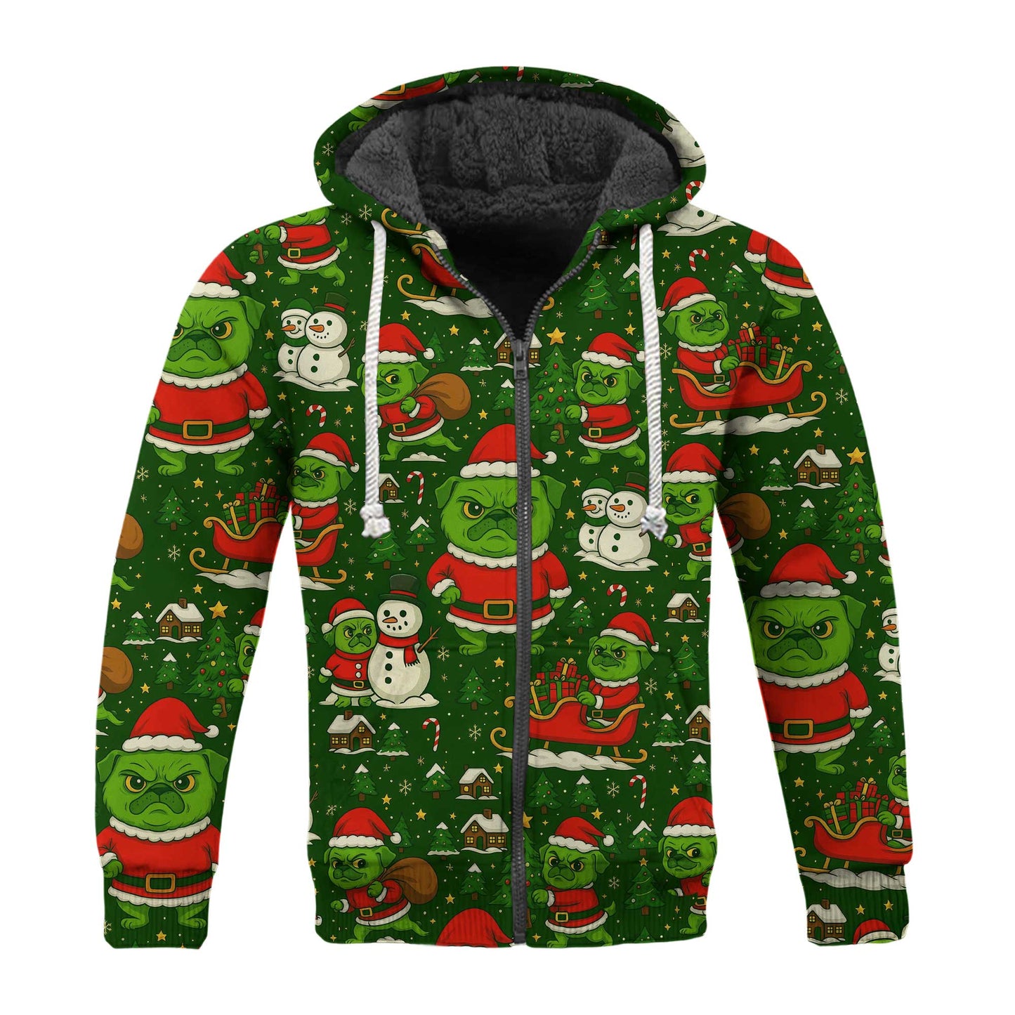 Pugrinch Pattern Shirts, Funny Christmas Pug Shirt, Grinch Pug Hoodie For Pet Lover