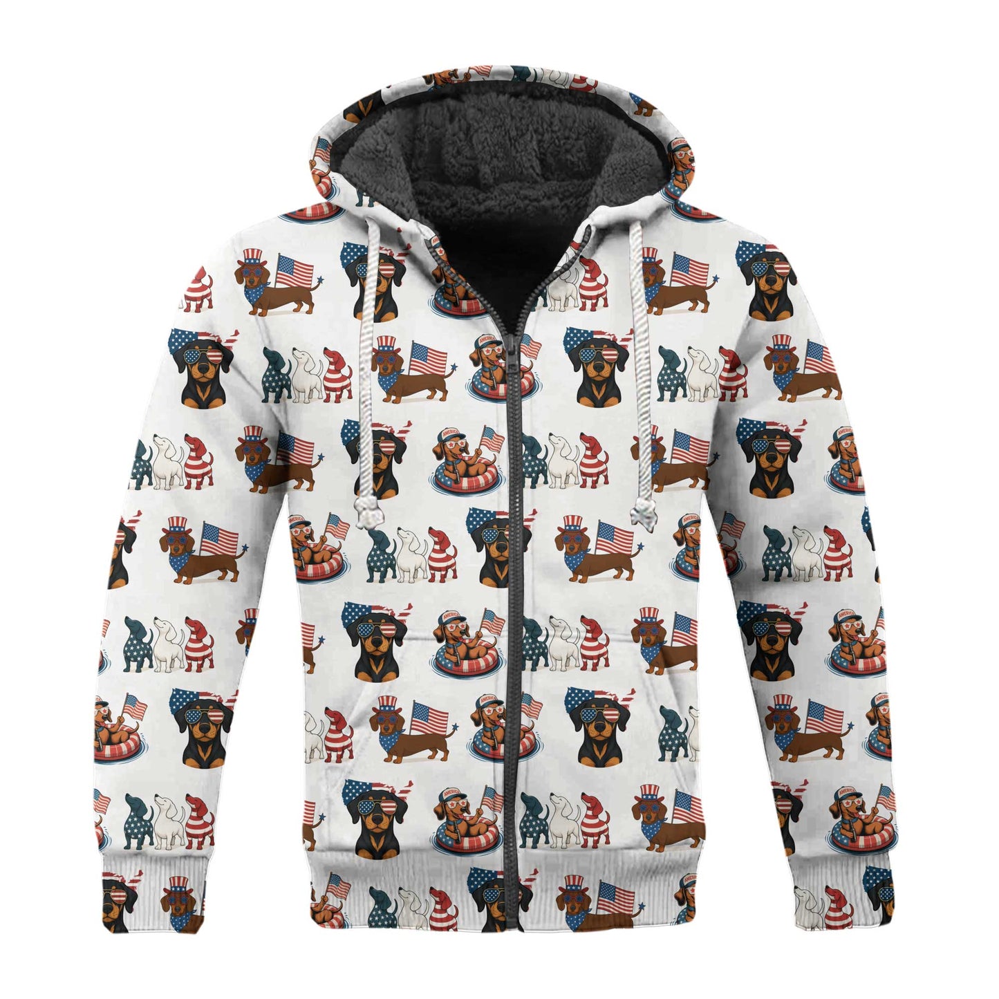 American Flag and Cute Dachshund Pattern Polo, Dachshund Shirt, Wiener Dog T Shirt