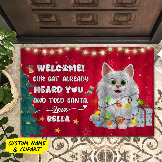 Funny Holiday Welcome Mat - Personalized Doormat For Cat Lovers-mk2