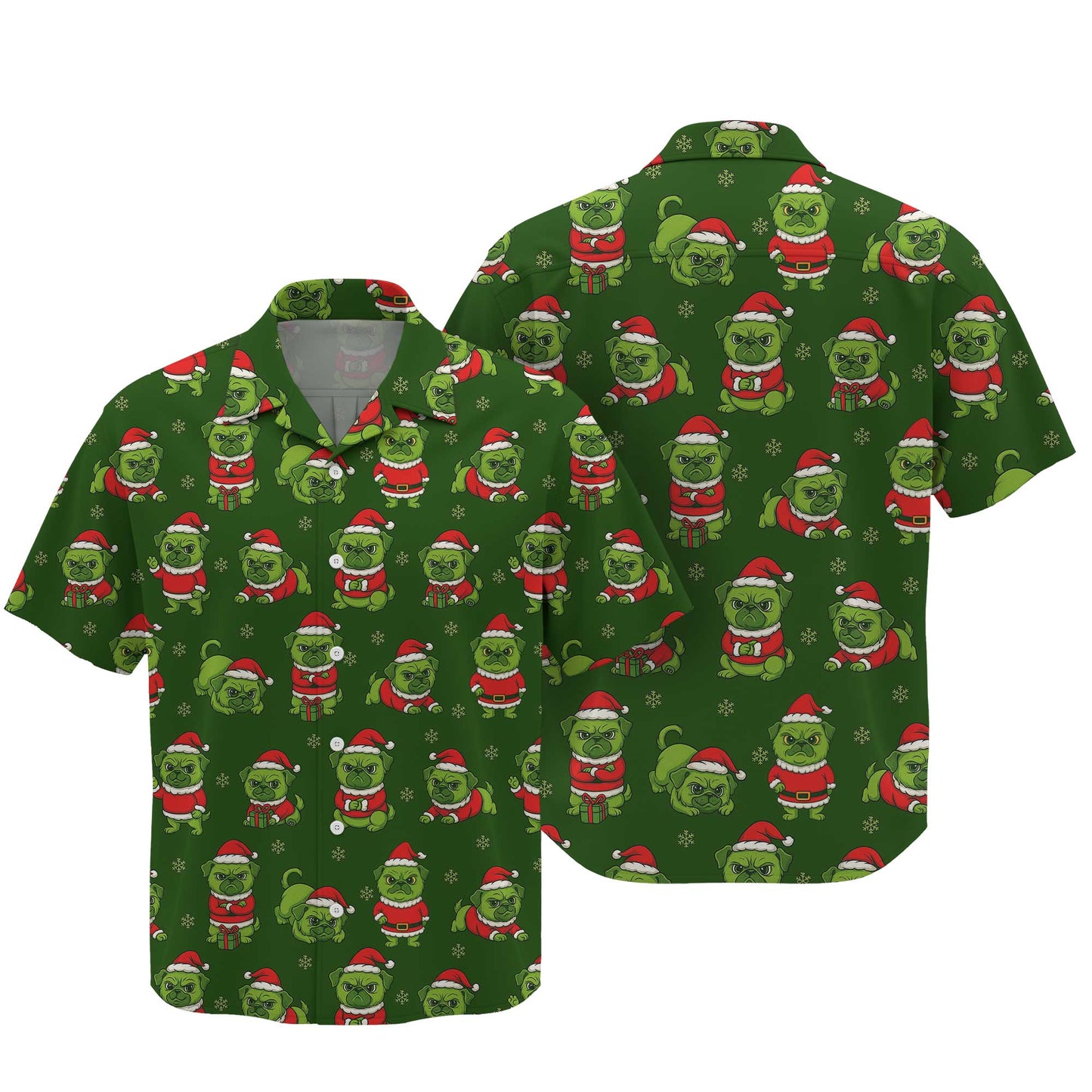 Funny Grinch Pug Pattern Polo, Christmas Pug Shirt, Pug T Shirt