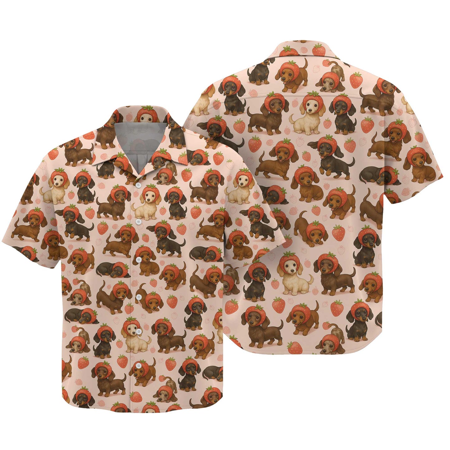 Funny Kawaii Strawberry Art With Cute Dachshund Shirt, Dachshund T Shirt, Wiener Dog T Shirt