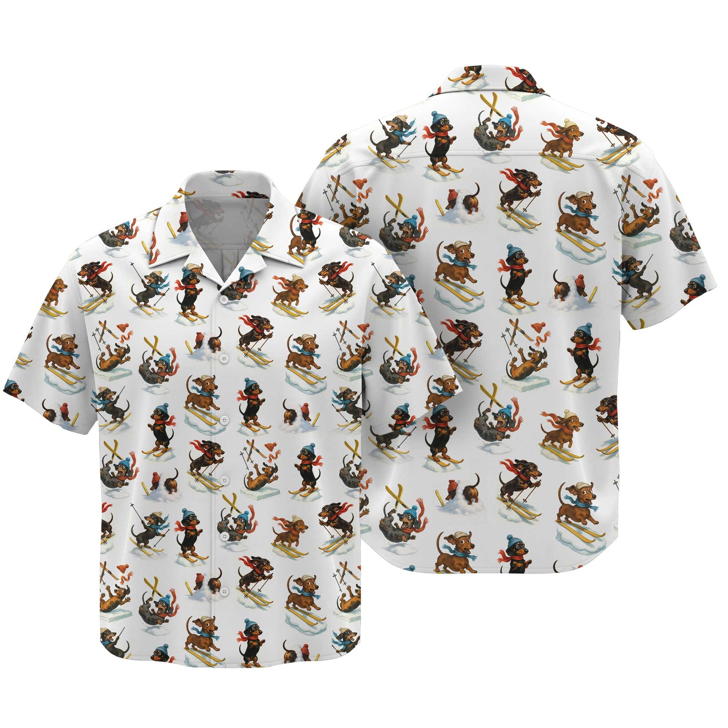 Skiing Funny Sausage Dog Snow Sport Tee For Christmas Season, Dachshund T Shirt, Wiener Dog T Shirt