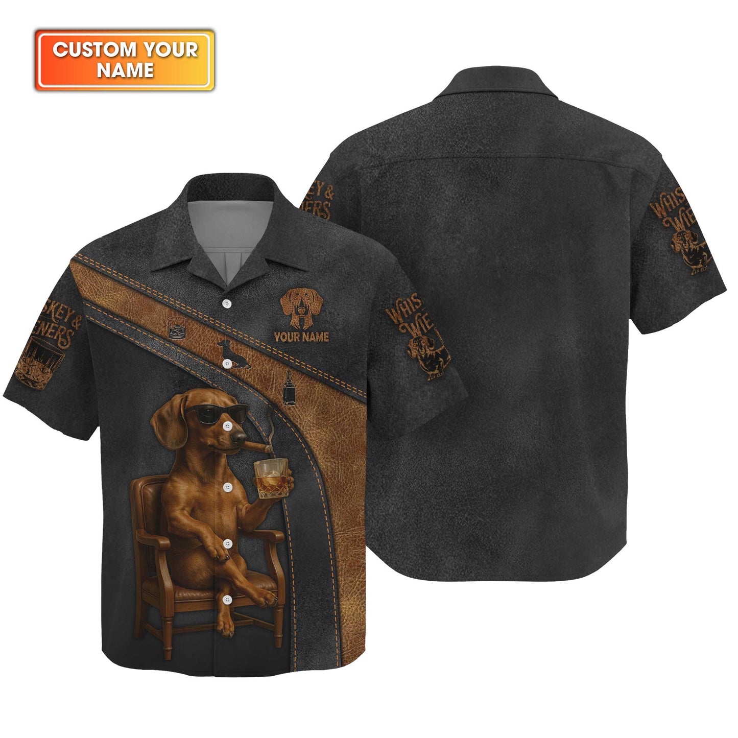 Custom Name Whiskey Dachshund Design, Dachshund T Shirt, Wiener Dog Shirts