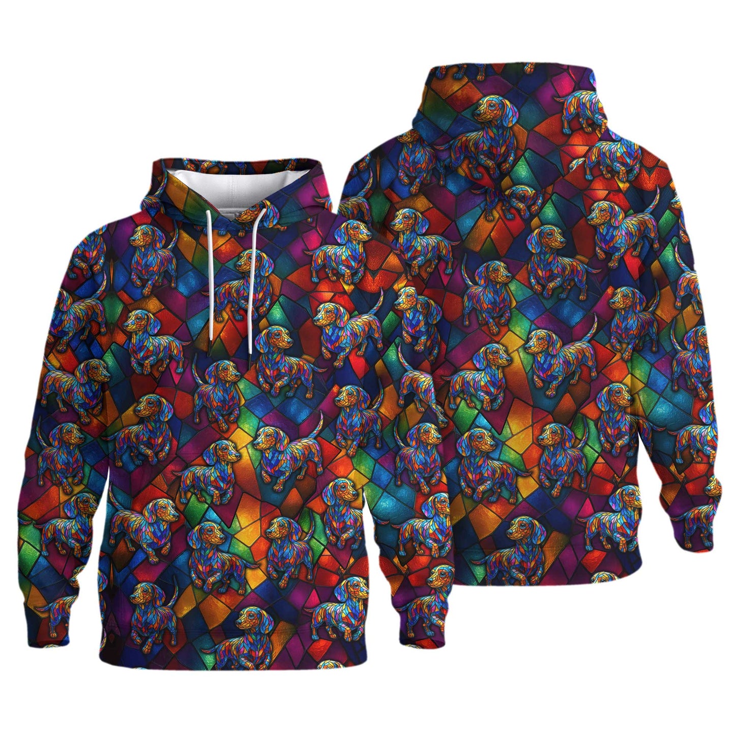 Vibrant Mosaic Dachshund Shirt, Colorful Glass Art Dog Design, Dachshund T Shirt, Wiener Dog T Shirt