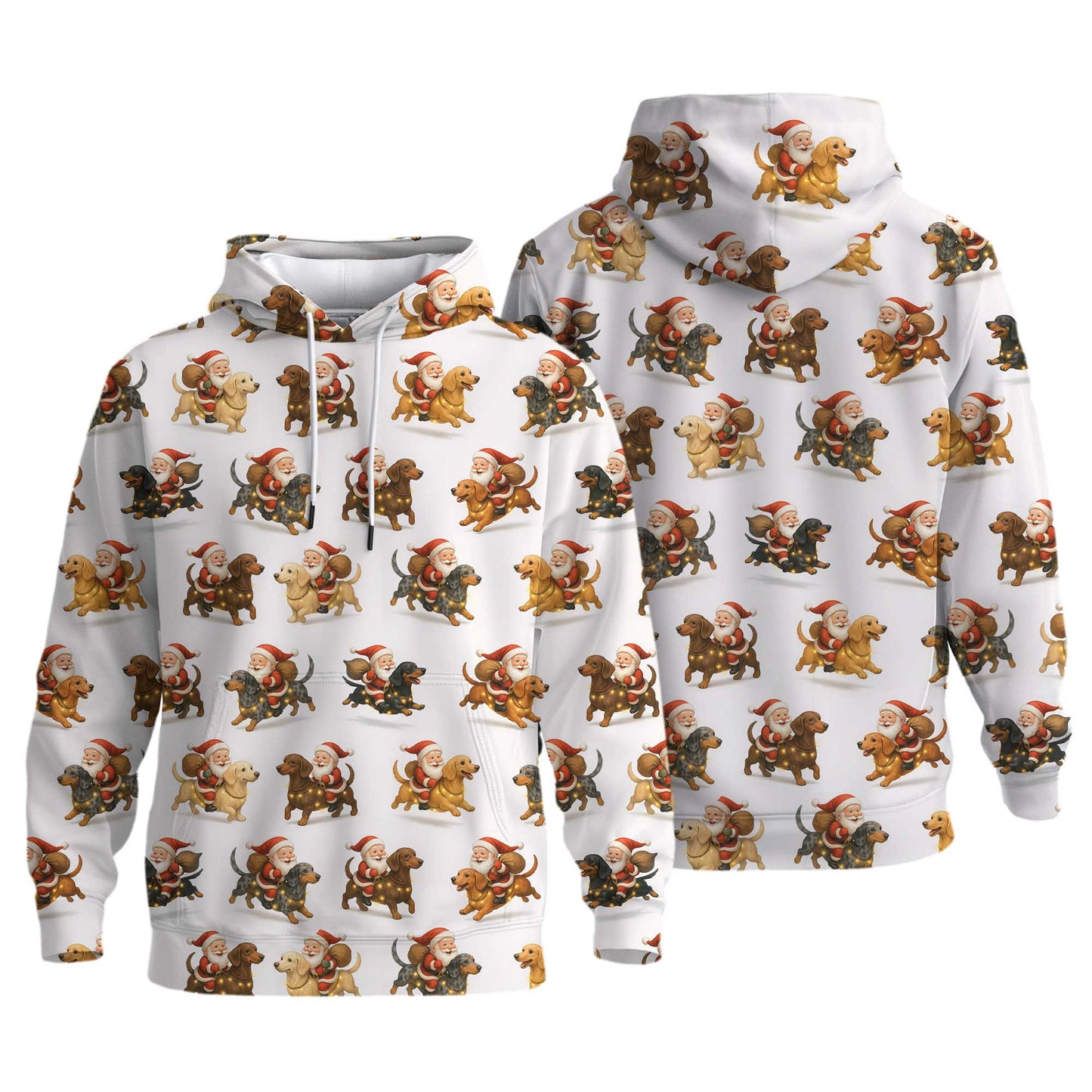 Santa Riding Cute  Dachshund Holiday Tee, Dachshund T Shirt, Wiener Dog T Shirt