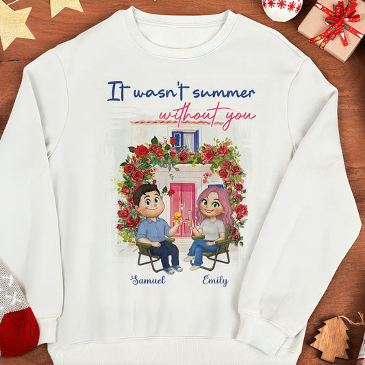 It Wasn’t Summer Without You - Personalized Sweatshirt - Funny Couple SW-HN18091816-mk1