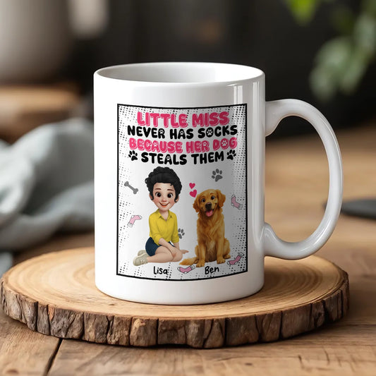 Little Miss Never Has Socks - Personalized Funny Dog Lover Mug Gift-WM-KL39-TT10-web1