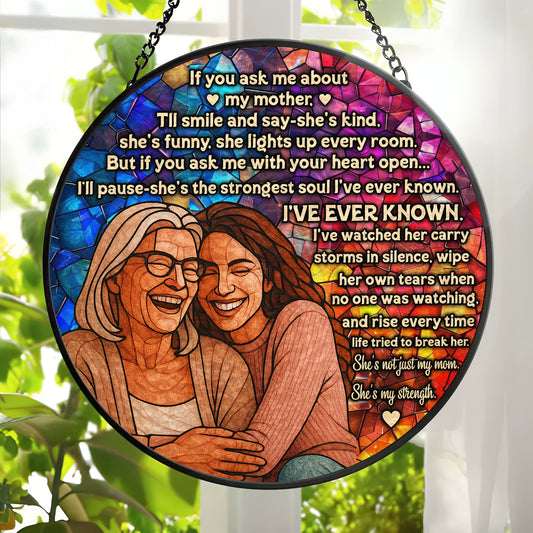 Mother's Love Stained Glass Window Art – Heartfelt Quote on Strength and Resilience WG-KL41-TT09-web1