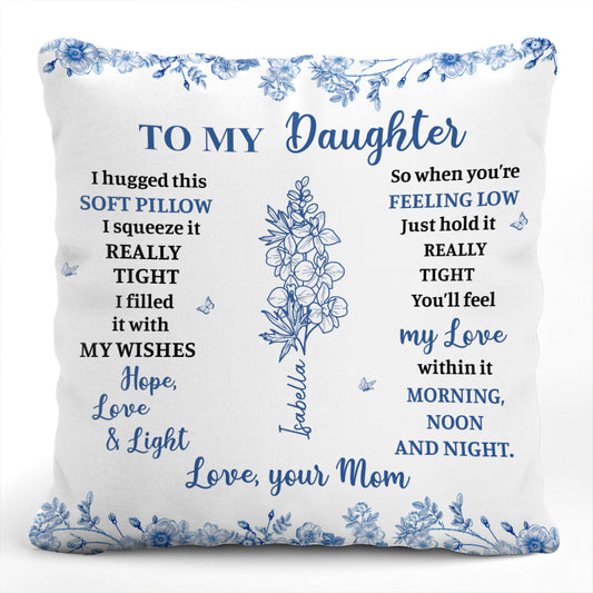 Hug This Pillow Blue Toile - Gift For Daughter - Personalized Pillow