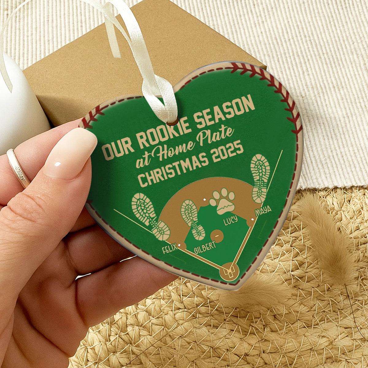 Personalized Baseball Heart Ceramic Ornament - Custom Rookie Season Christmas Decoration OH-NM45-HN18081859-web4