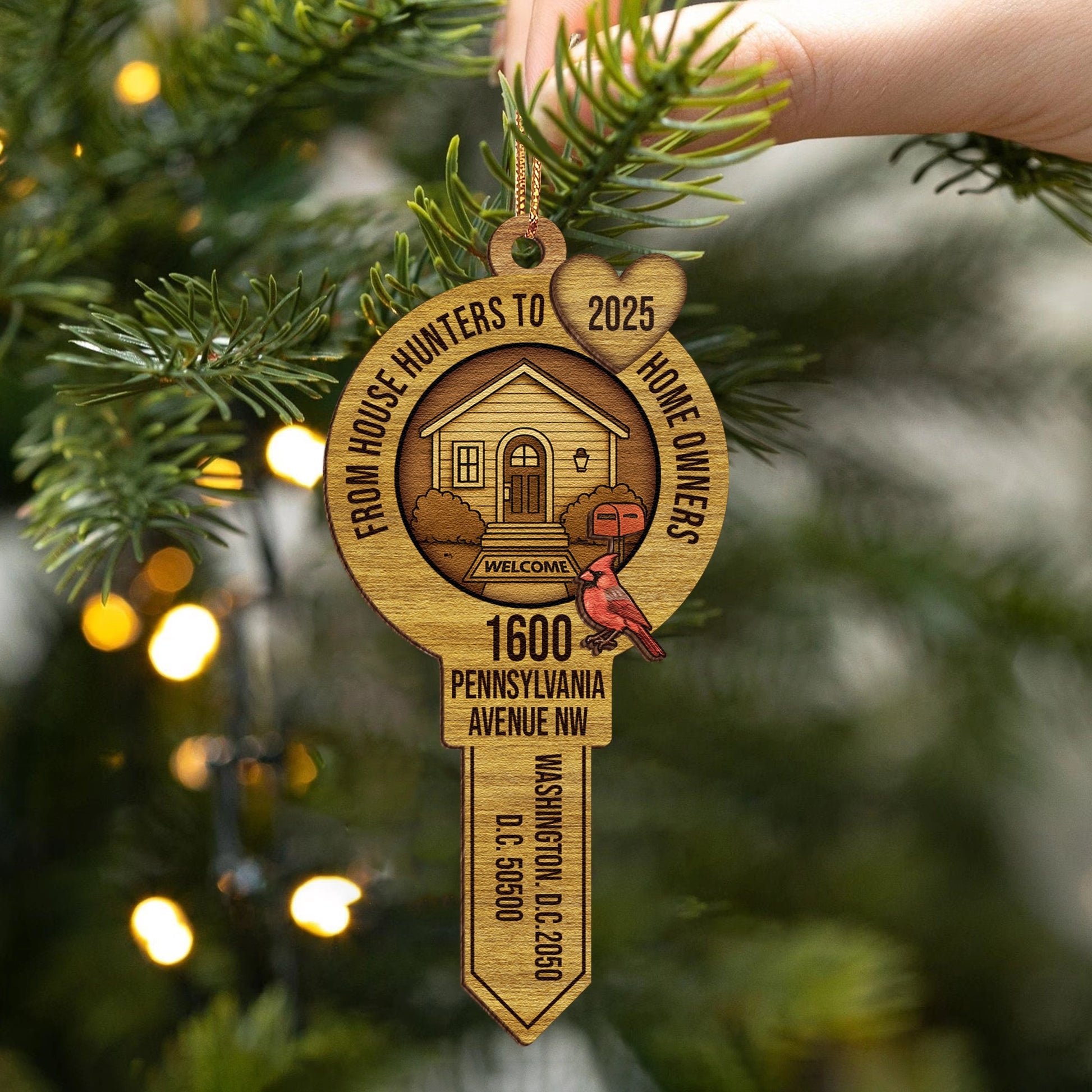 Personalized New Home Ornament - Custom 2-Layer Housewarming Keepsake-UWOCP2A-HH27-HN18080956-web1