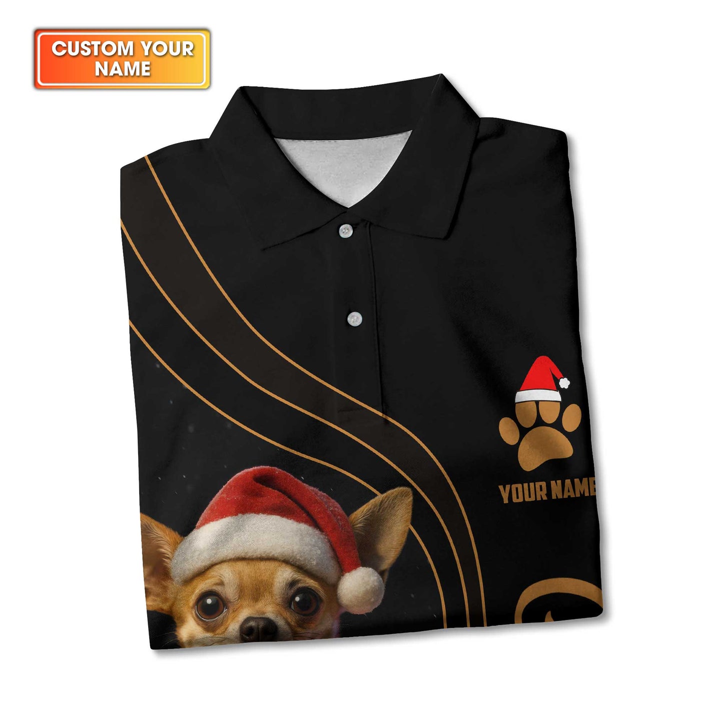 Custom Name Santa Hat Chihuahua, Christmas Chihuahua Hoodie, Chihuahua T Shirt, Funny Cool Chihuahua Shirt