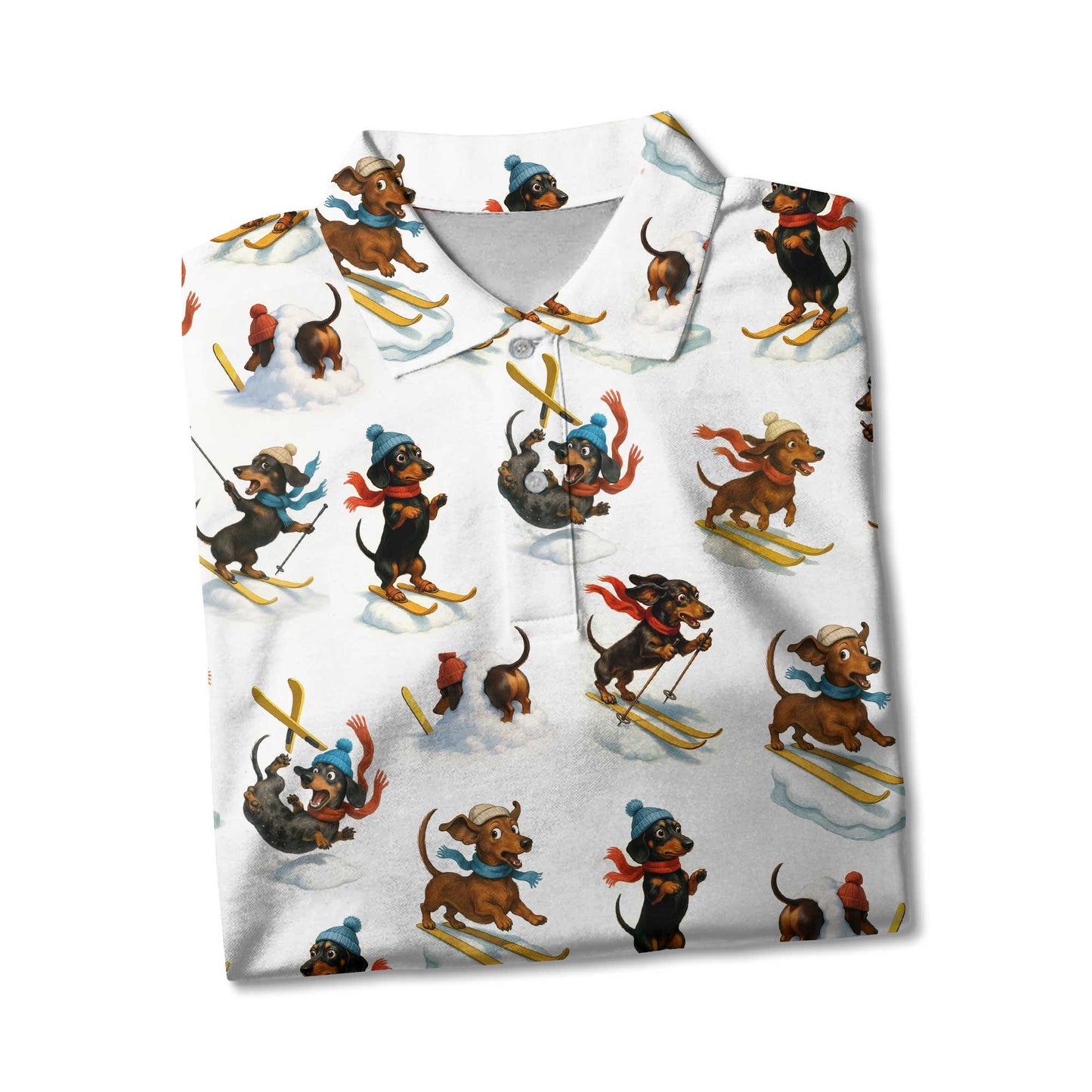 Skiing Funny Sausage Dog Snow Sport Tee For Christmas Season, Dachshund T Shirt, Wiener Dog T Shirt