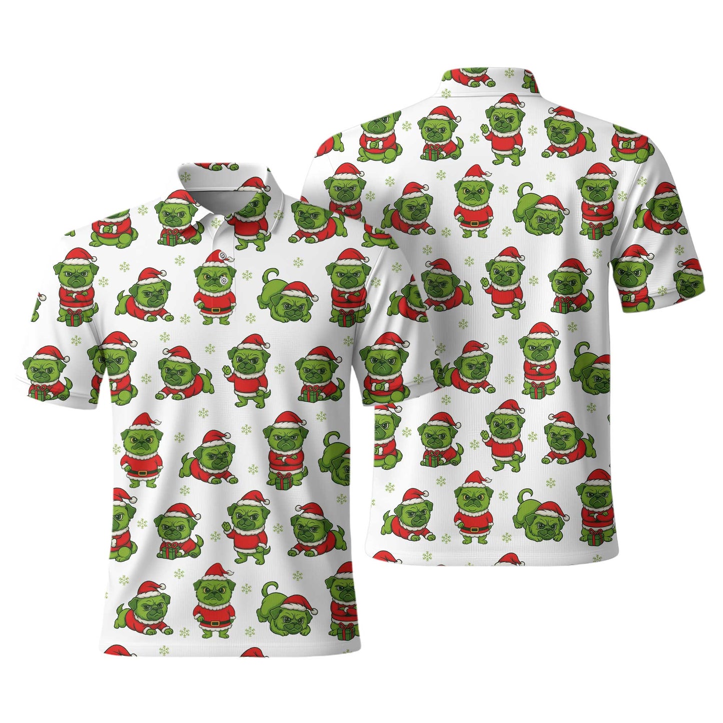 Grinch Pug Christmas White Hoodie, Funny Pug Shirt,  Pugrinch Pattern Shirts