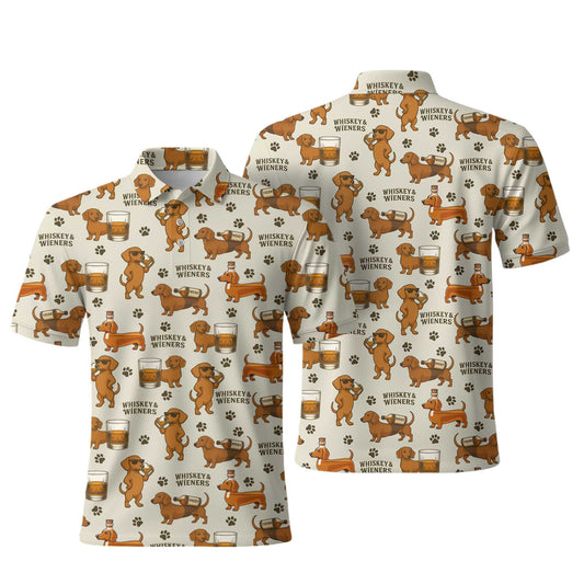 Pattern Dachshund Shirt With Whiskey And Beer Motif, Dachshund Shirt For Women And Men, Wiener Dog Shirts