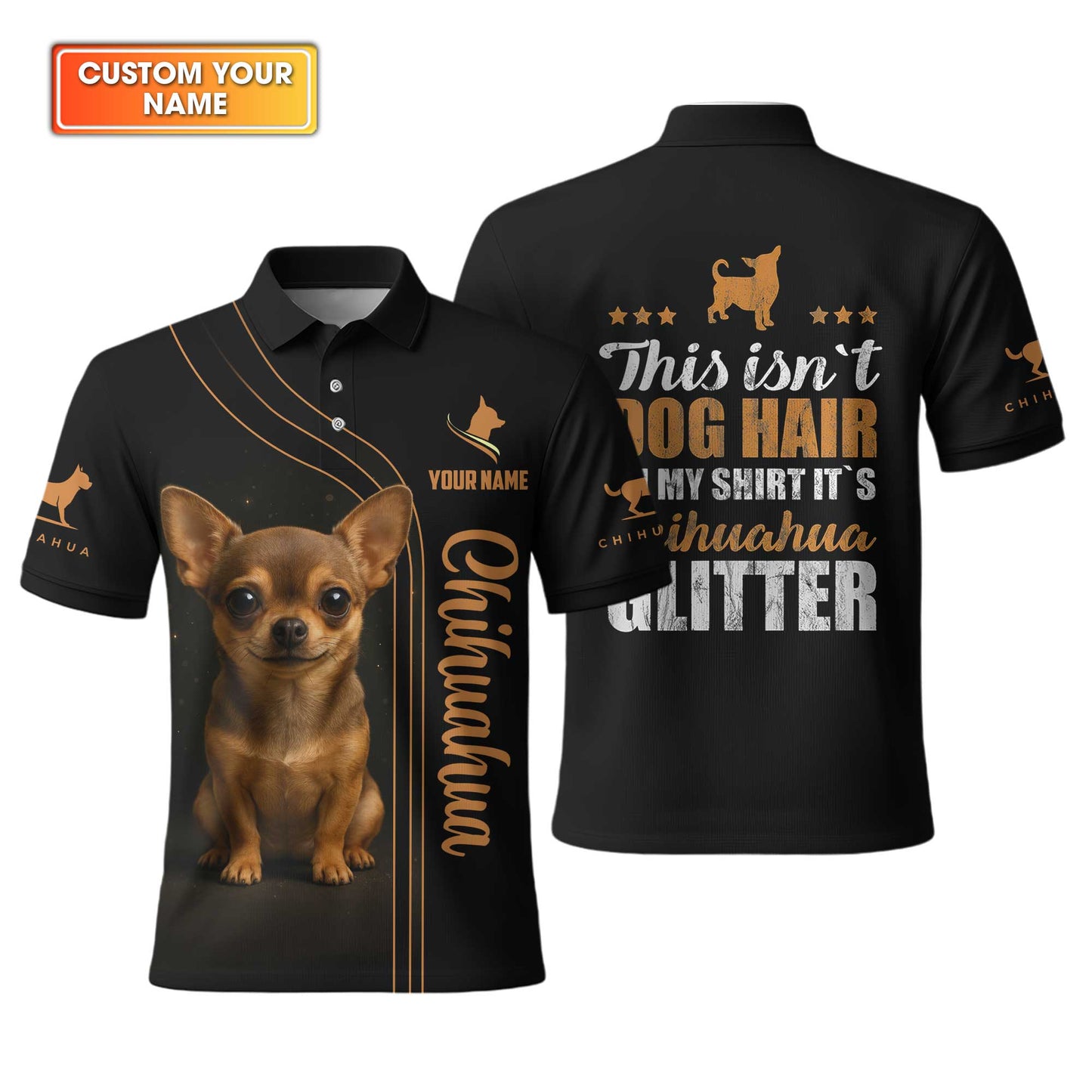 "This Isn’t Dog Hair On My Shirt It’s Chihuahua Glitter" Chihuahua Hoodie, Custom Name Chihuahua Shirt, Chihuahua Dog T Shirt