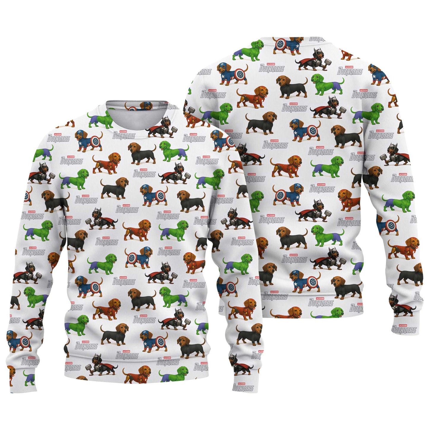 Super Hero Dachshund Pattern Polo, Wiener Dog T Shirt, Dachshund Sweatshirt