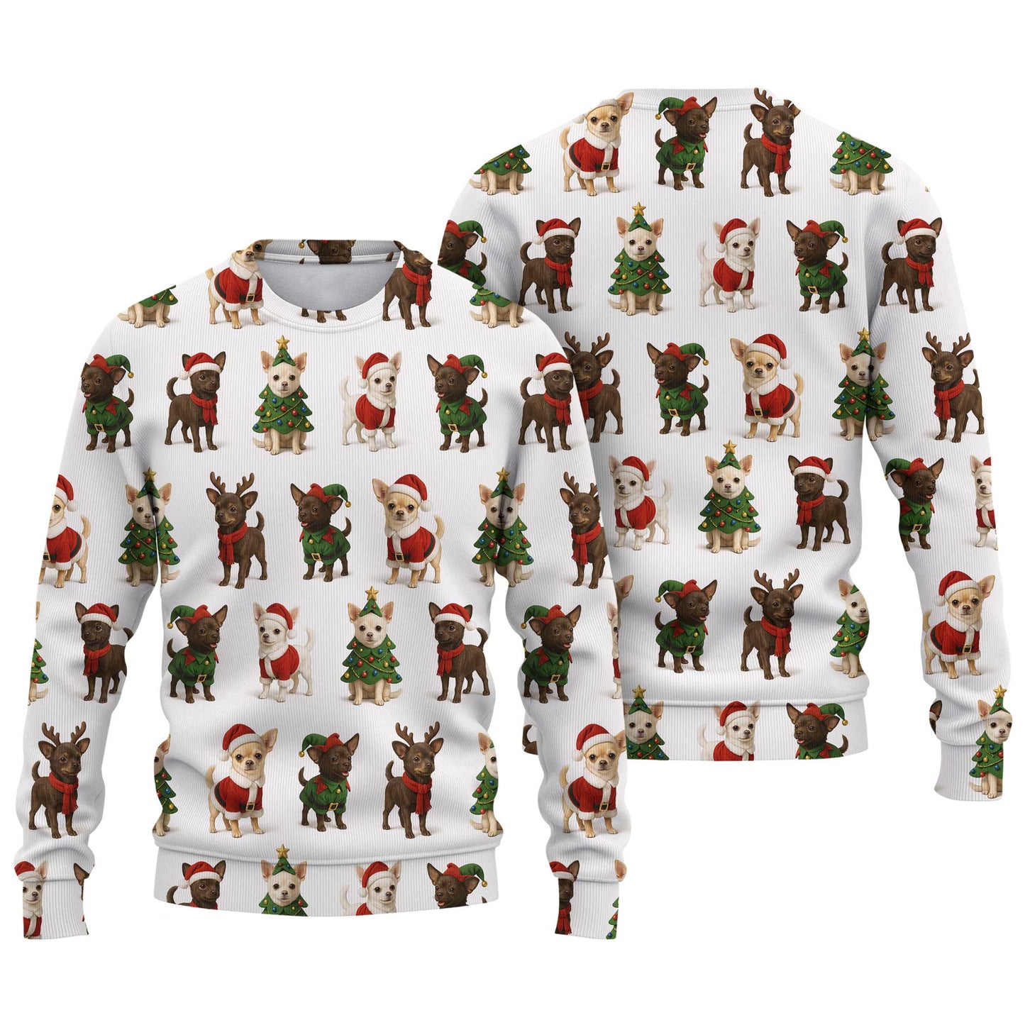 Santa Reindeer Tree Chihuahua Hoodie, Chihuahua T Shirt, Funny Chihuahua Shirt