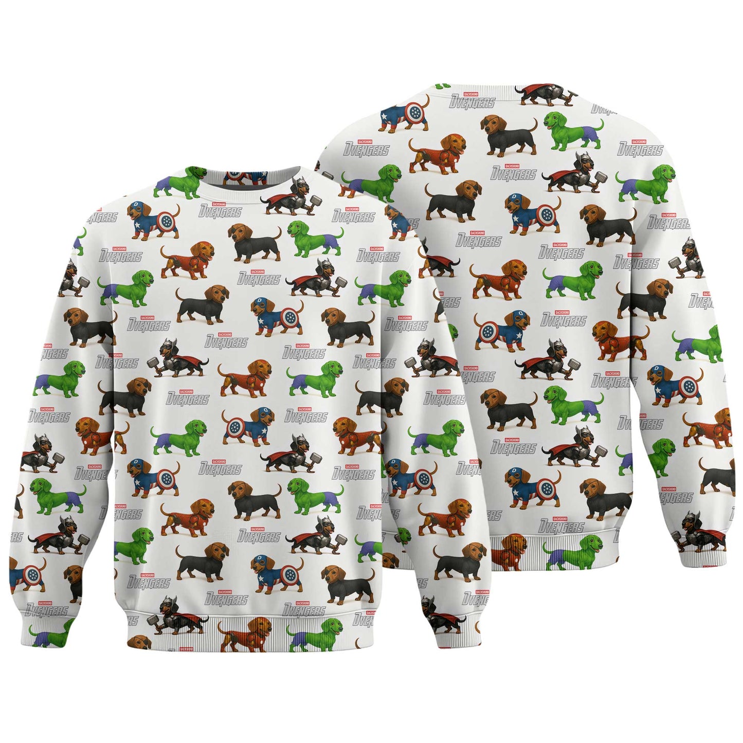 Super Hero Dachshund Pattern Polo, Wiener Dog T Shirt, Dachshund Sweatshirt
