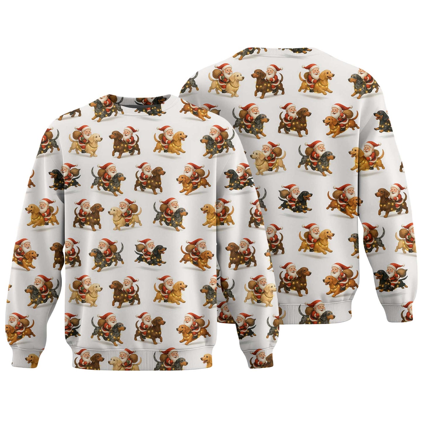 Santa Riding Cute  Dachshund Holiday Tee, Dachshund T Shirt, Wiener Dog T Shirt