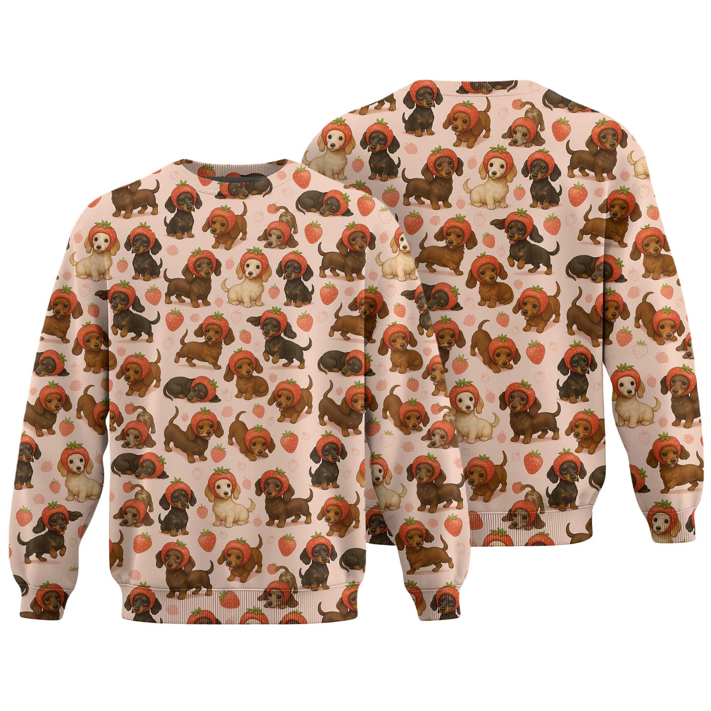 Funny Kawaii Strawberry Art With Cute Dachshund Shirt, Dachshund T Shirt, Wiener Dog T Shirt