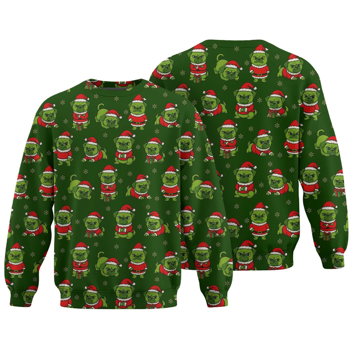 Funny Grinch Pug Pattern Polo, Christmas Pug Shirt, Pug T Shirt