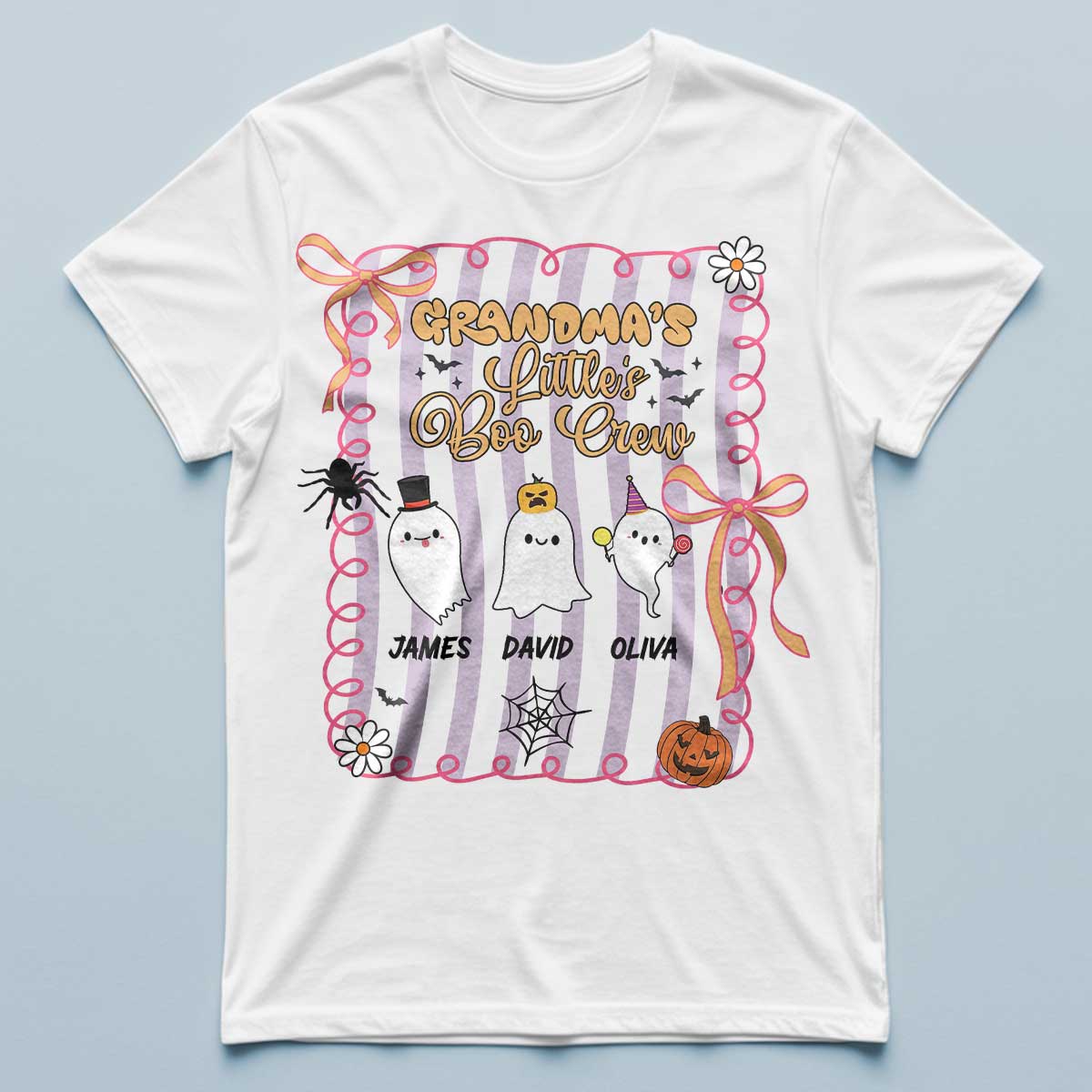 Grandma Little's Boo Crew - Funny Halloween Gift For Grandma - Personalized T-Shirt