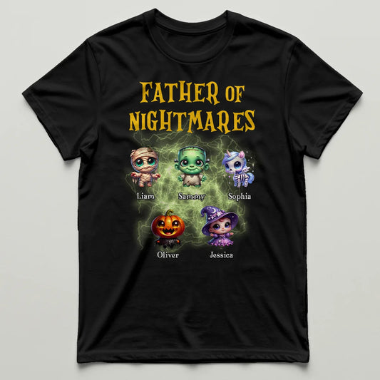 Halloween Funny Dad - Father Of Nightmares - Personalized T-Shirt