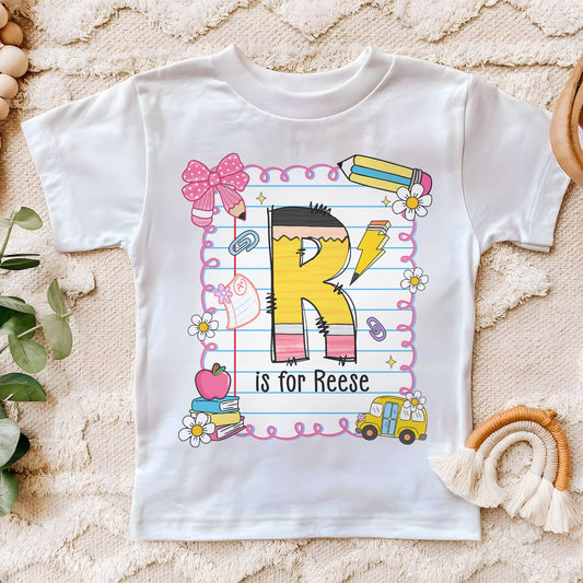 Back To School Custom Kid Name And Photo - Personalized Toddler T-Shirt