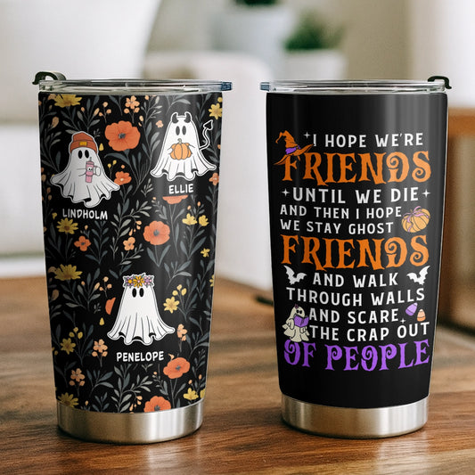 Cute Ghosts Floral - Halloween Gift For Friends - Personalized Tumbler