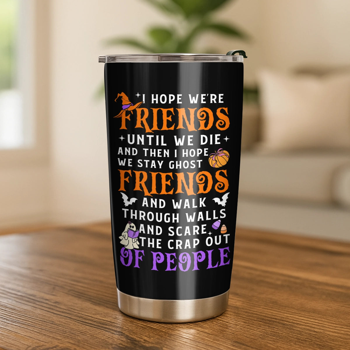 Cute Ghosts Floral - Halloween Gift For Friends - Personalized Tumbler