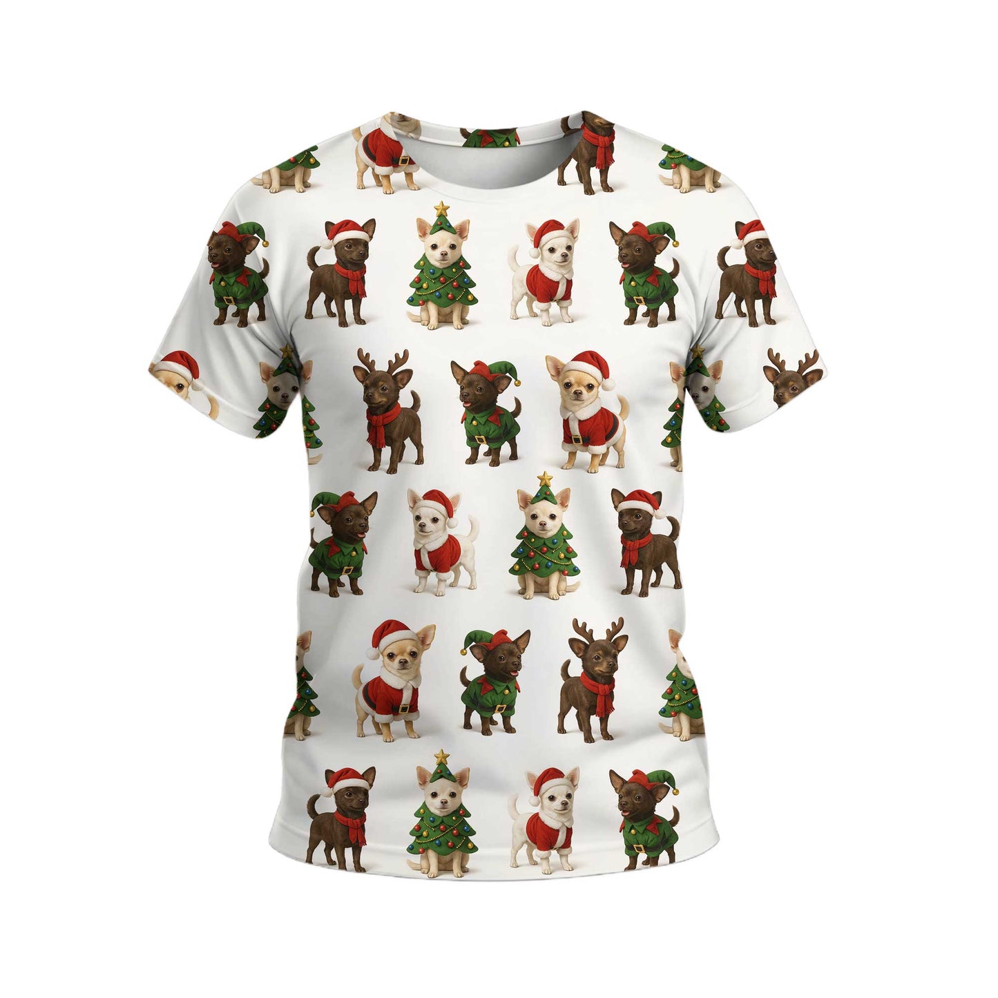 Santa Reindeer Tree Chihuahua Hoodie, Chihuahua T Shirt, Funny Chihuahua Shirt