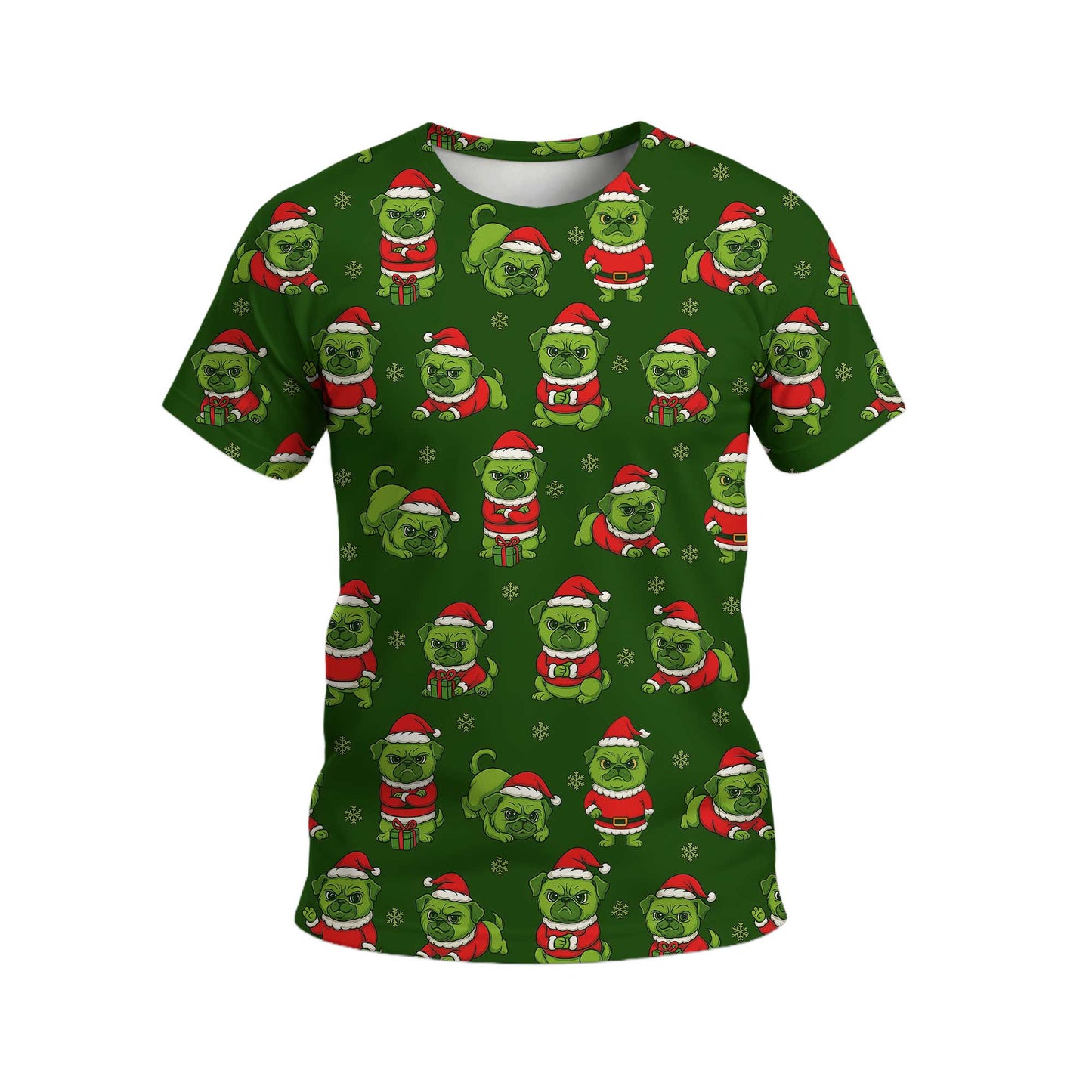 Funny Grinch Pug Pattern Polo, Christmas Pug Shirt, Pug T Shirt