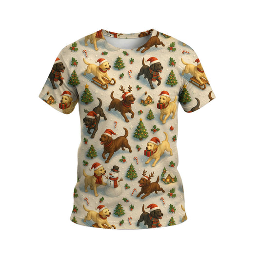 Cute Santa Holiday Lab Puppy Labrador Polo, Christmas Labrador T Shirt, Labrador Dog Shirt