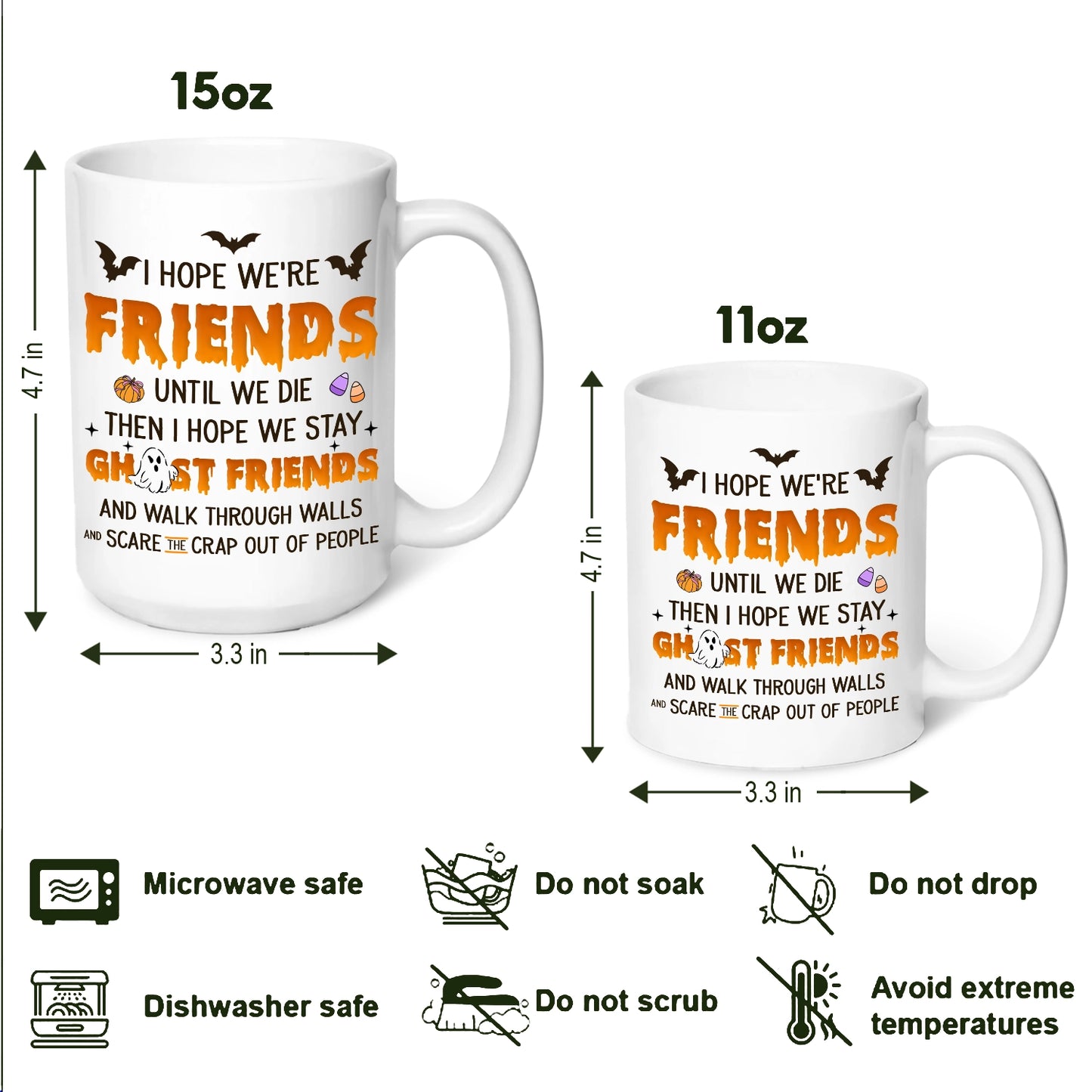 Hangin' With My Boos - Besties Halloween - Personalized White Mug