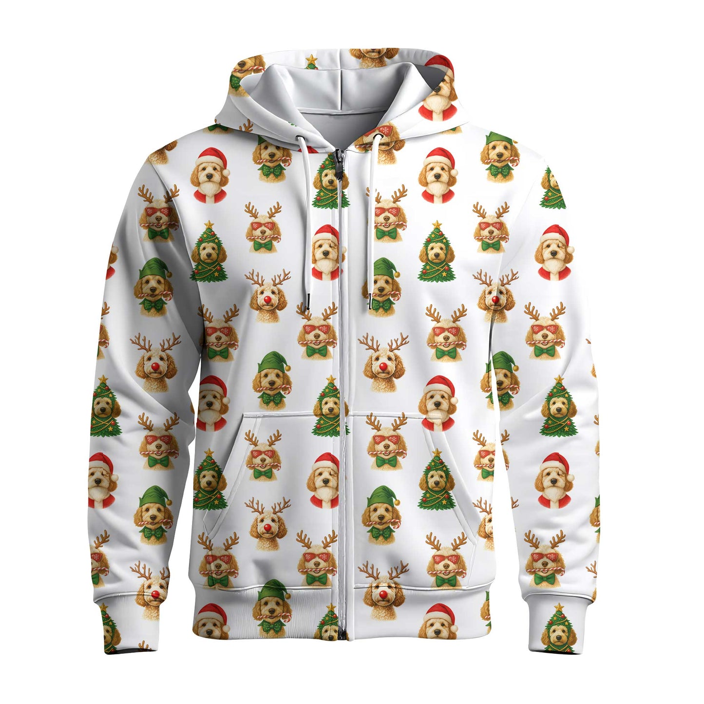 Cute Funny Puppy Santa Reindeer Pattern Polo, Dachshund T Shirt, Wiener Dog T Shirt