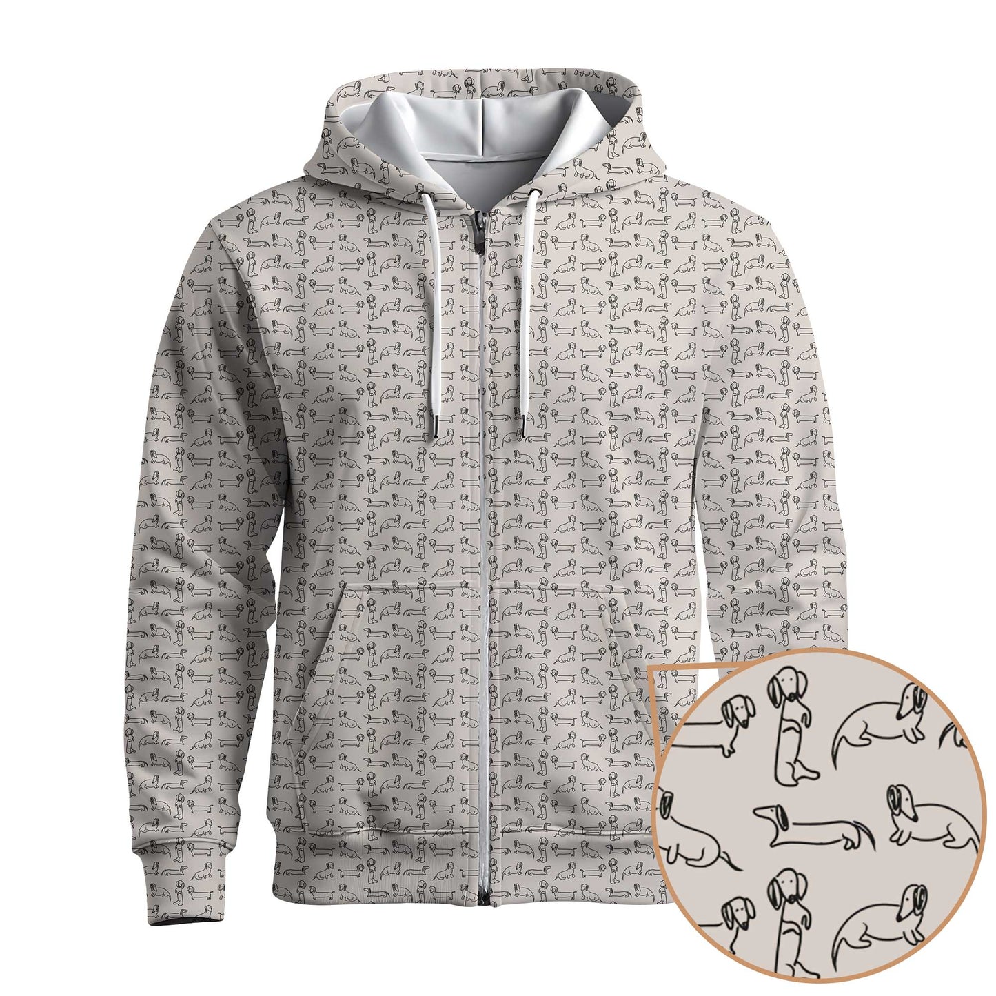 Dachshund T Shirt, Minimal Line Art Dachshund Pattern Polo, Wiener Dog T Shirt