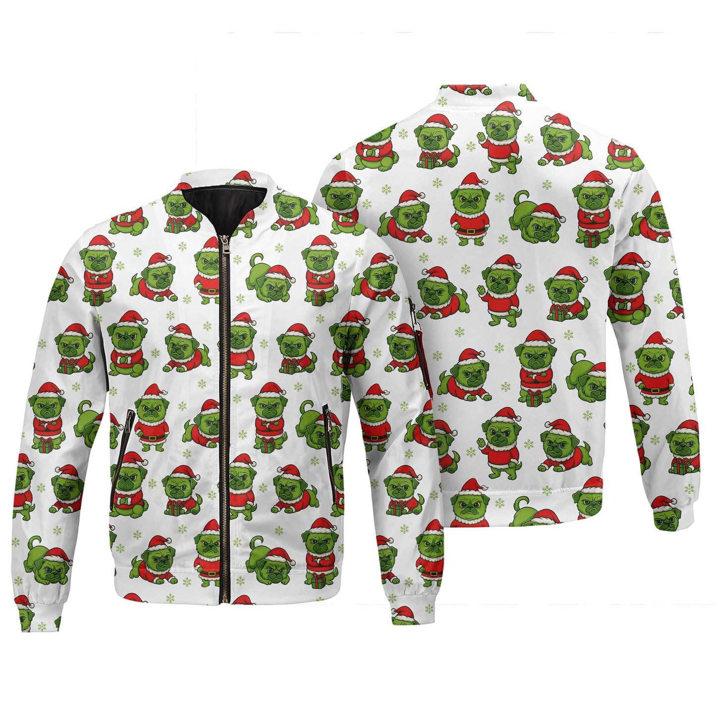 Grinch Pug Christmas White Hoodie, Funny Pug Shirt,  Pugrinch Pattern Shirts