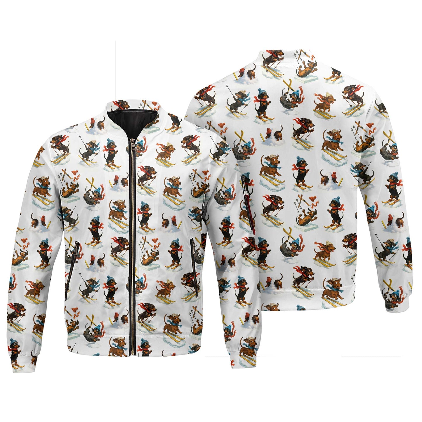 Skiing Funny Sausage Dog Snow Sport Tee For Christmas Season, Dachshund T Shirt, Wiener Dog T Shirt