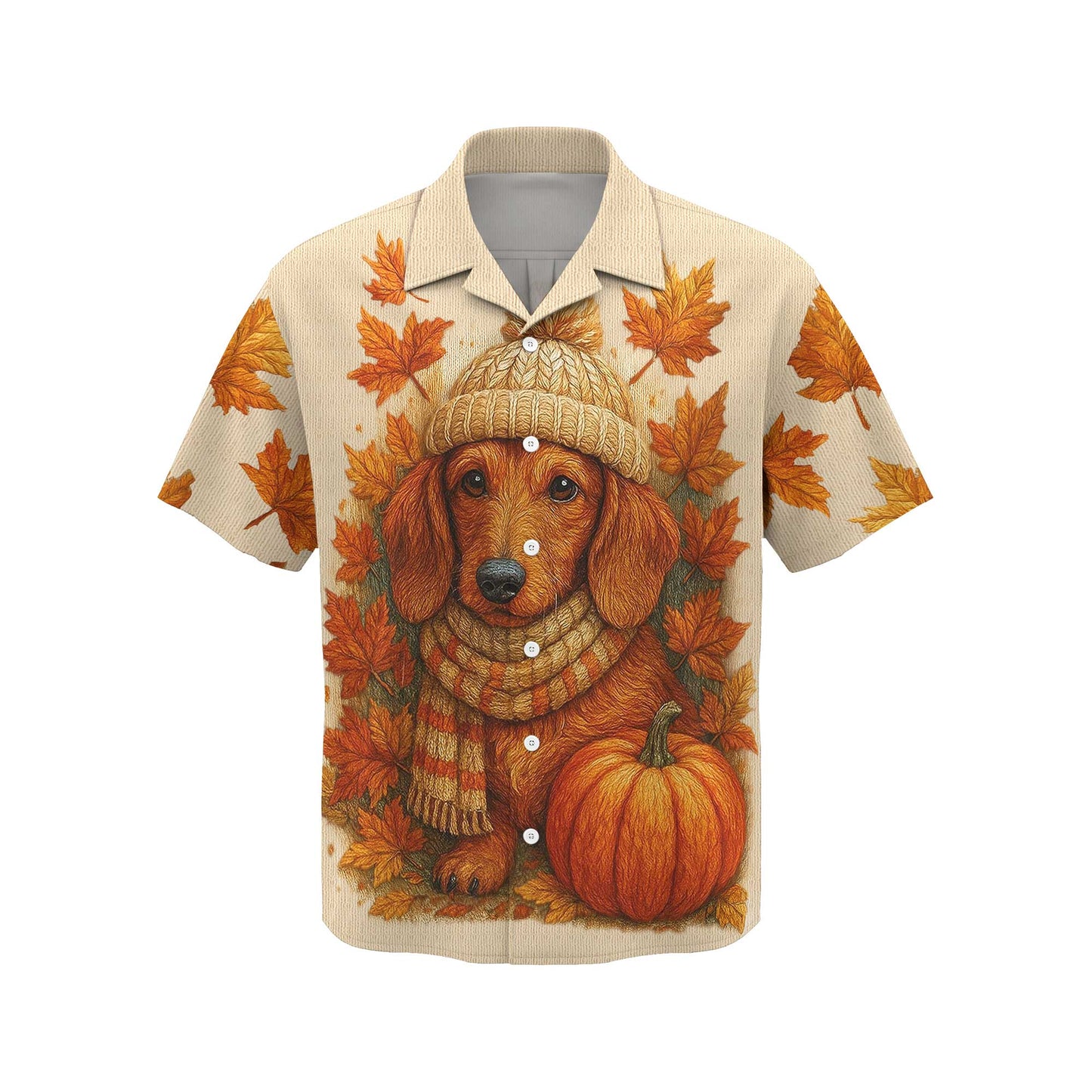 Fall Pumpkin Season Autumn Leaves Tee, Dachshund Shirt, Weiner Dog T Shirt