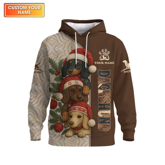 Dachshund Christmas Shirt, Wiener Dog Holiday T-Shirt, Custom Sausage Dog Gift