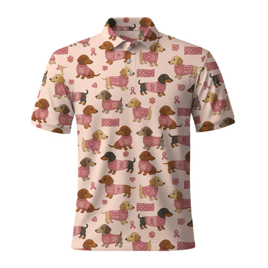 Cute Sausage Dog Graphic Shirt - Dachshund Christmas Shirt, Weiner Dog Tee, Pattern Polos For Spooky Season