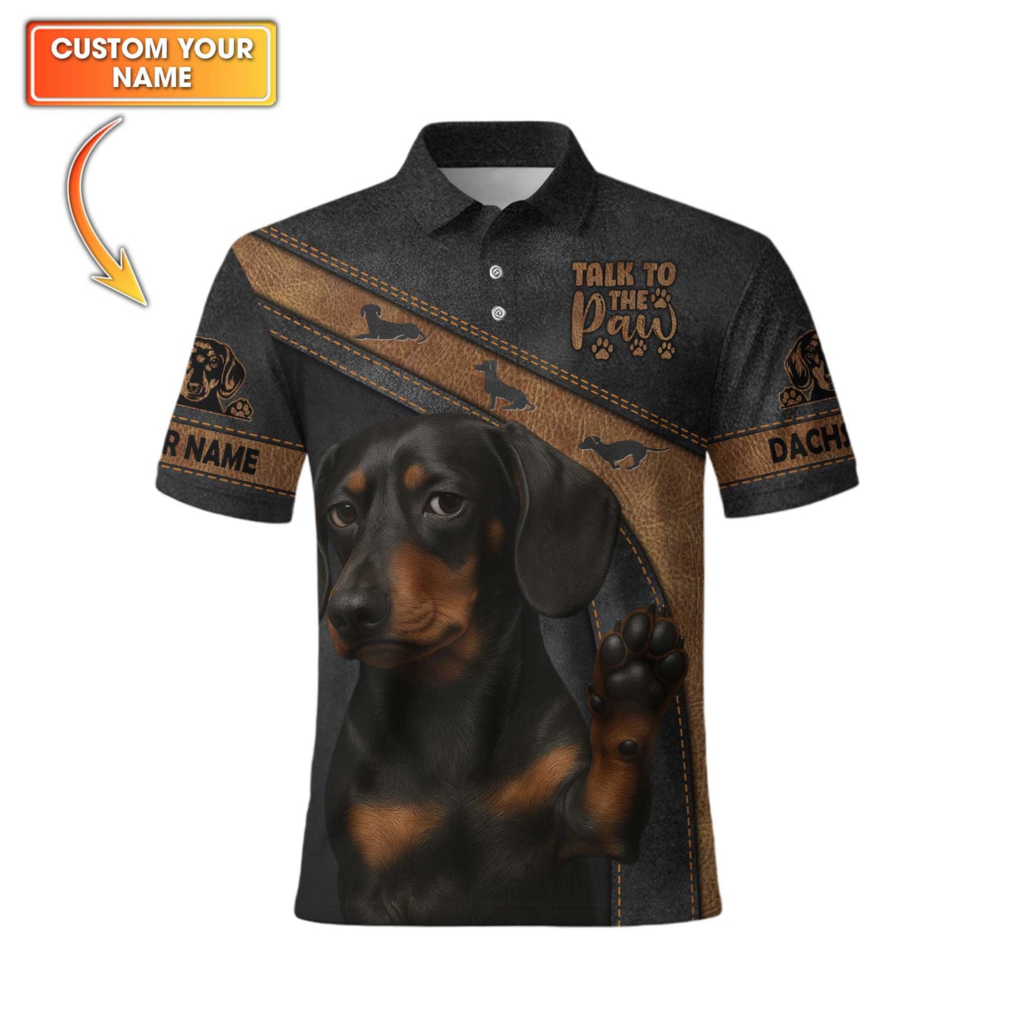 Talk To The Paw Custom Name Shirt, Dachshund Shirt, Weiner Dog T Shirt
